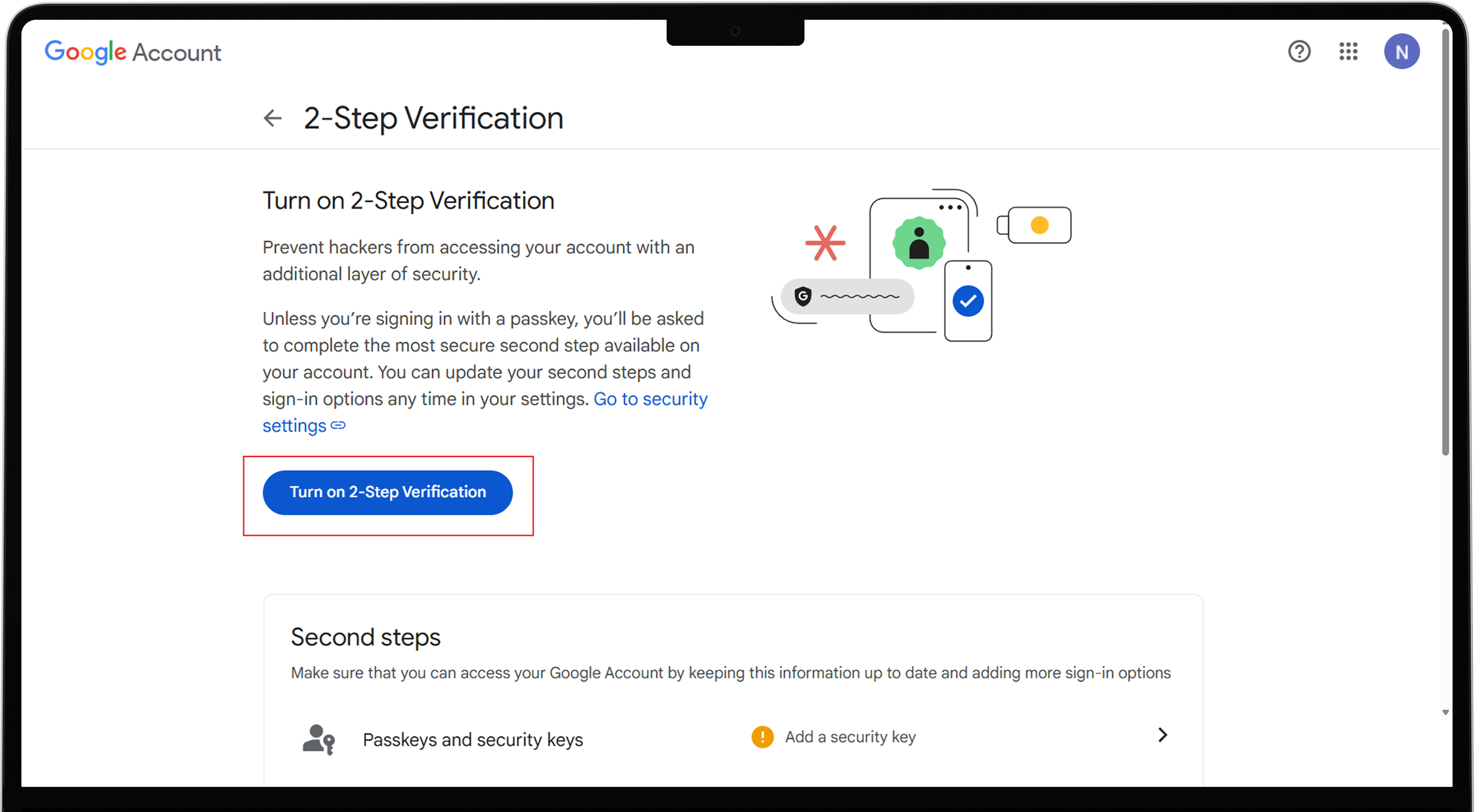 Enable 2 Step Verification